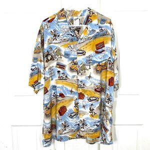 Looney Tunes Vintage Men’s Casual Button Down Shirt Bugs Bunny Road Trip XXL